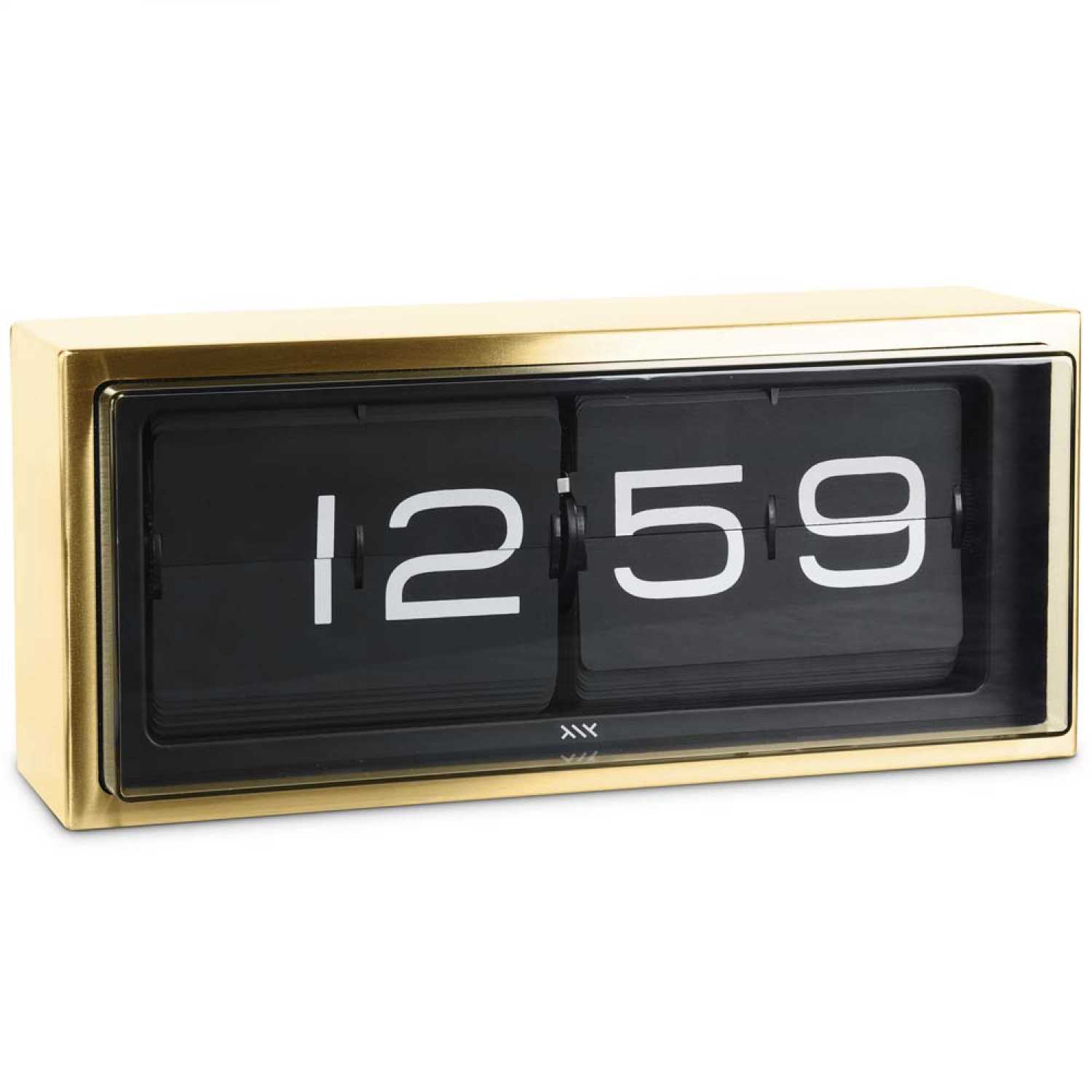 LEFF Amsterdam Brick Flip Clock - Brass & Black